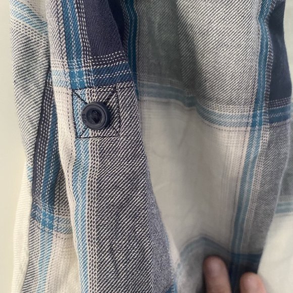 Long Sleeve V-Neck 100% Organic Cotton Top/Blouse Navy/White Size Large - Picture 2 of 12